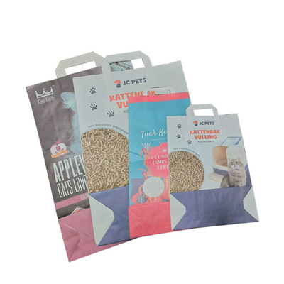 چاپ سفارشی 6 لیتری 10 لیتری حرارتی مهر و موم شده کیسه های بستر گربه زیست تخریب پذیر مقاوم در برابر سایش