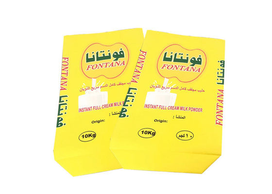 کیسه های کاغذی 3 لایه پلی اتیلن کرافت چند دیواری کیسه های کاغذی مهر و موم شده حرارتی درجه مواد غذایی قهوه ای سفید