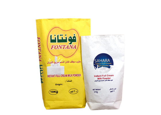 کیسه کاغذی 20 کیلوگرمی 25 کیلوگرمی 3 لایه Pe Lined چند جداره برای بسته بندی پودر شیر