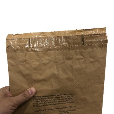 25 کیلوگرم کاغذی Pbom کیسه دهان گرمایی مهر و موم شده برای بسته بندی مواد ساختمانی و مواد آتش گیر