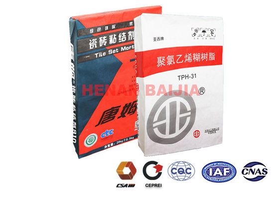 کیسه های سوپاپ دوام شده با دوام کیسه های کاغذی Multiwall بسته بندی ملات خشک 60g-130g / M2