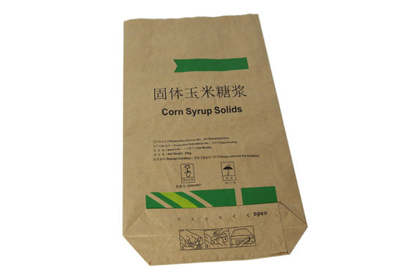 ظرفیت سفارشی 1-4 لایه مربع پایین کیسه های کاغذی بسته بندی پودر مواد غذایی