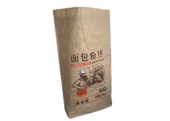 برای بسته بندی ذرت آردی ، کیسه کاغذی کرافت سفارشی 2ply 3ply Brown را بپذیرید