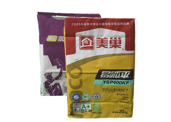 کیف های کاغذی 4ply Multiwall Kraft برای پودر بتونه مقاوم در برابر آب